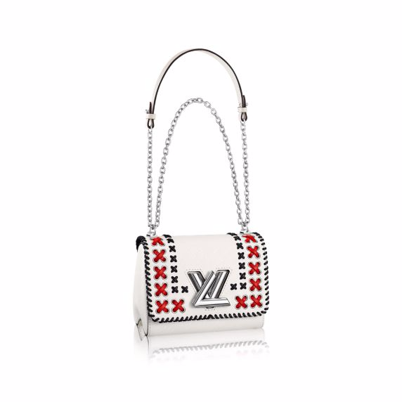Louis Vuitton White Embroidered Epi Twist PM Bag - Click Image to Close