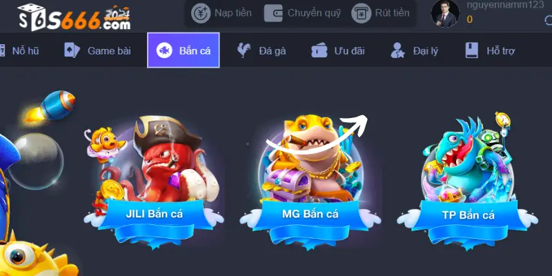 Giới thiệu về sảnh game Bắn cá S666
